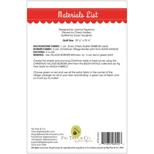 Fig Tree & Co. ~ Christmas Village Runner Kit