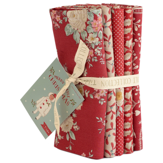 Tilda ~ Merry Little Christmas ~ Fat Quarter 5pcs TIL300242 Red
