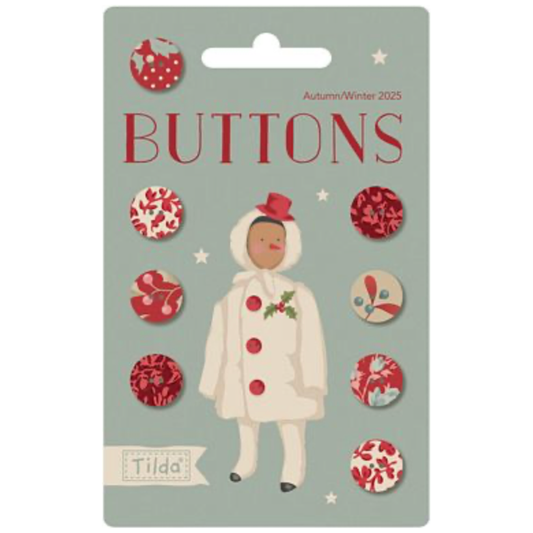 Tilda ~ Merry Little Christmas ~ Buttons 0.47in 8pcs TIL400073