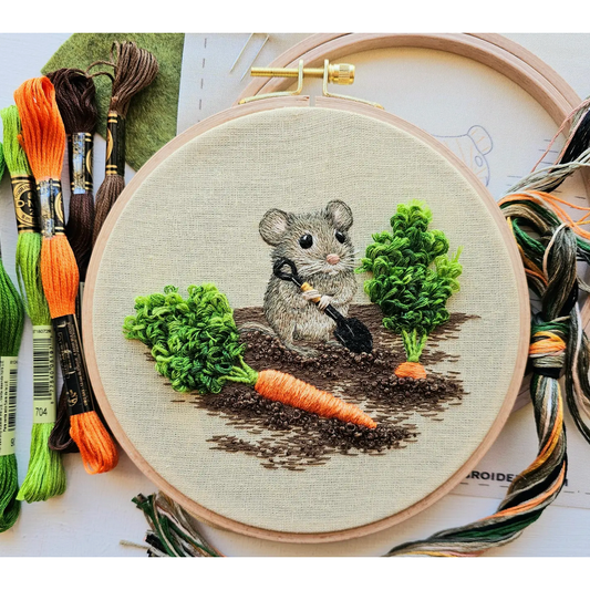 Jessica Long Embroidery | Garden Mouse Embroidery Kit