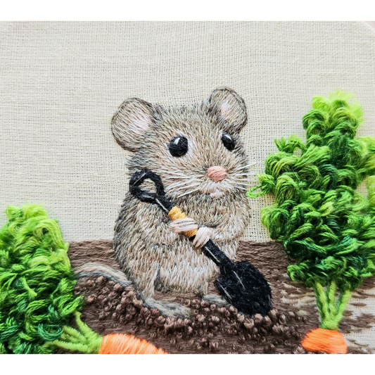 Jessica Long Embroidery | Garden Mouse Embroidery Kit