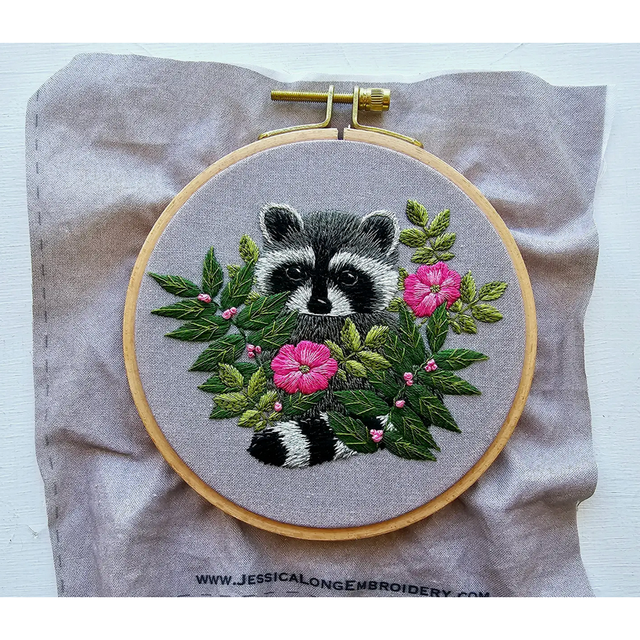 Jessica Long Embroidery | Racoon Embroidery Kit