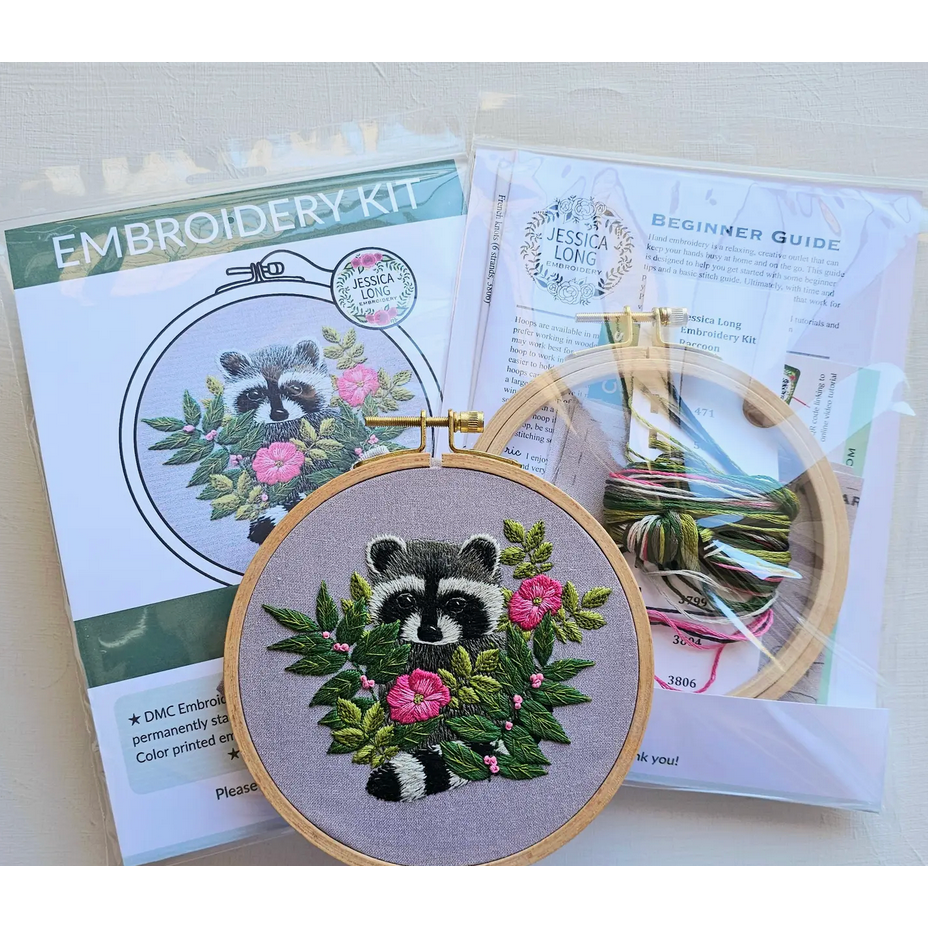 Jessica Long Embroidery | Racoon Embroidery Kit