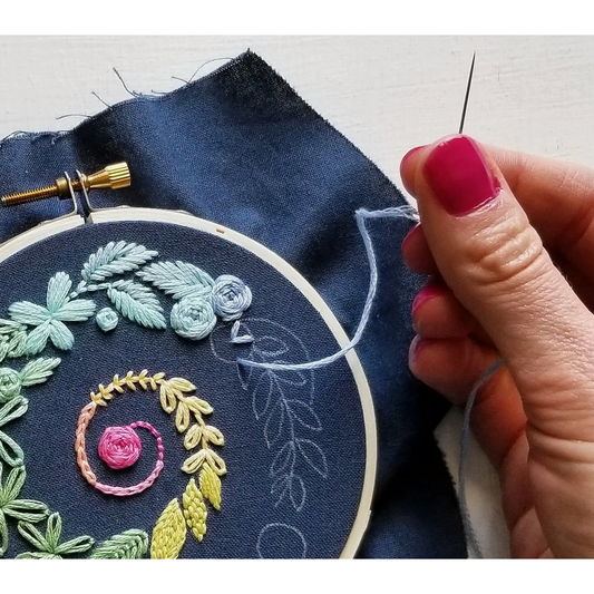 Jessica Long Embroidery | Spiral Sampler Beginner Embroidery Kit - Navy