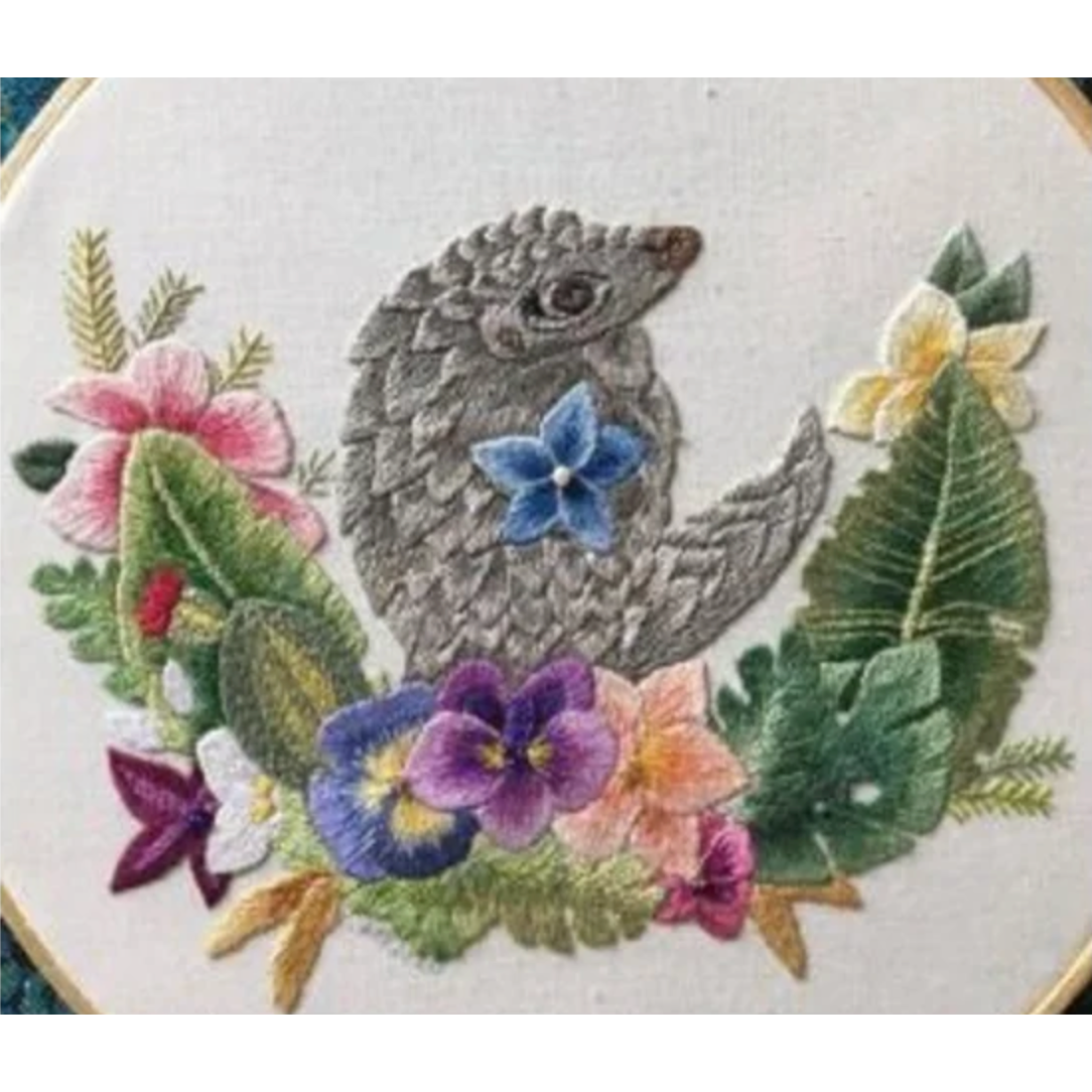 Roseworks Embroidery Designs | Palesa the Pangolin Embroidery Pattern
