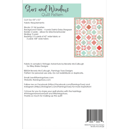 Beverly McCullough ~ Stars and Windows Quilt ~ P138-STARSANDWINDOWS