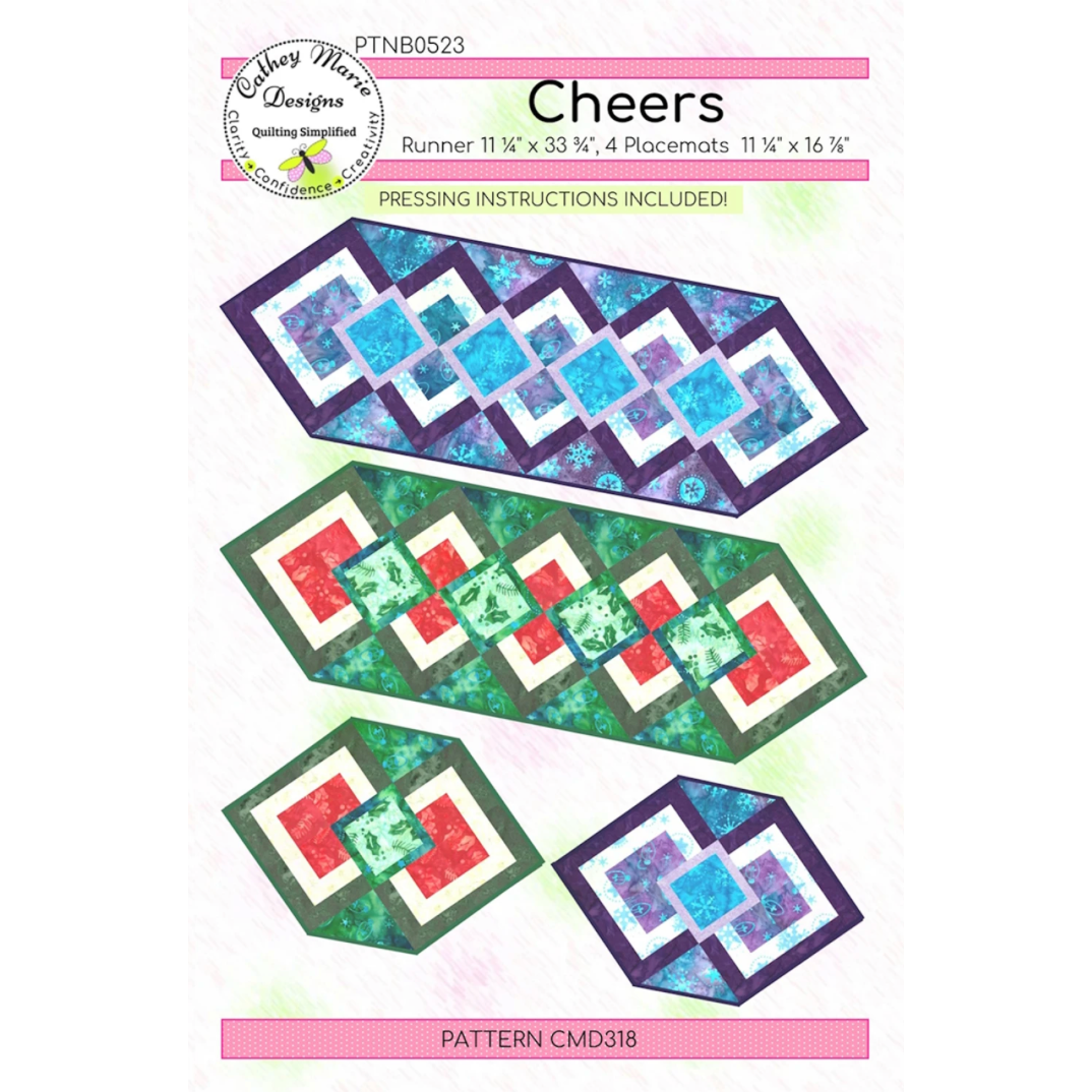 Cathey Marie Designs ~ Cheers Table Runner Pattern and/or Kit