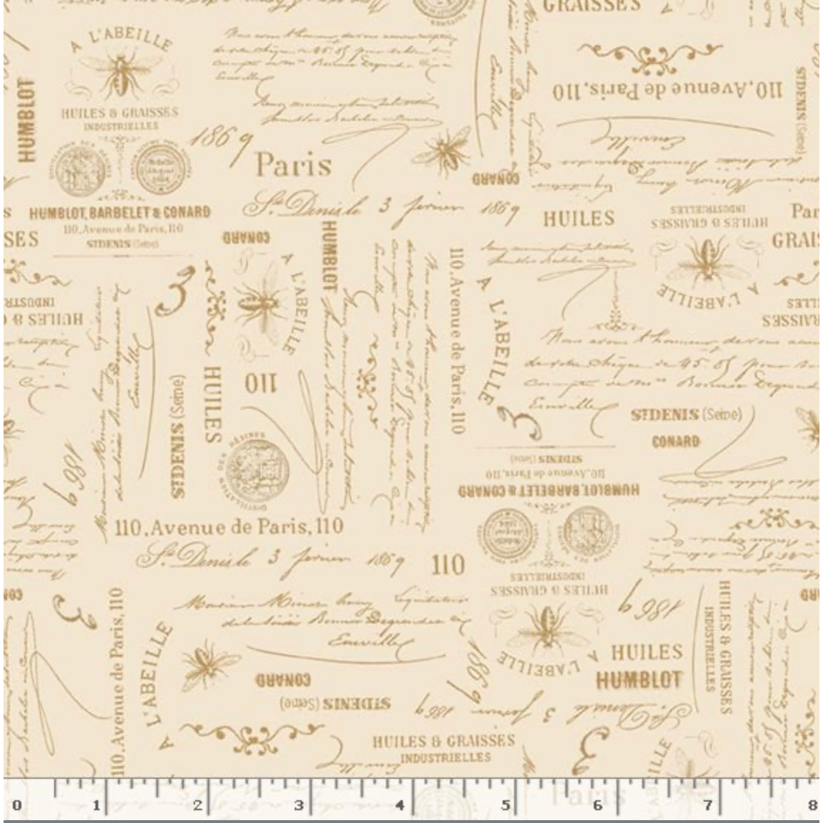 Summer House ~ Bee Script ~ R521297D CREAM