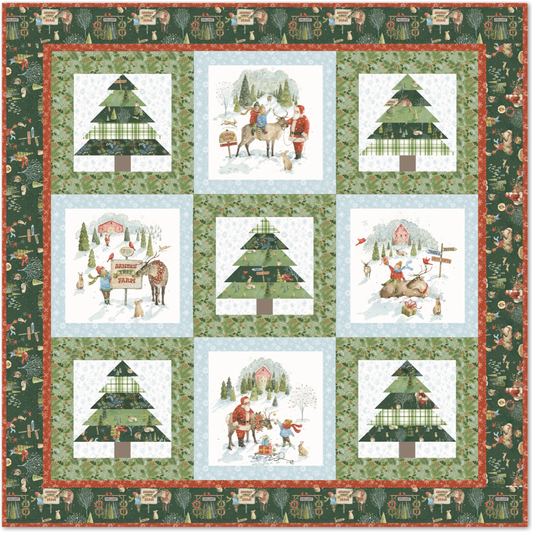 Santa's Tree Farm Panel Quilt Kit