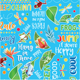 Rainforest Glow ~ Frog-Tastic Words 14897G-84 Medium Turquoise