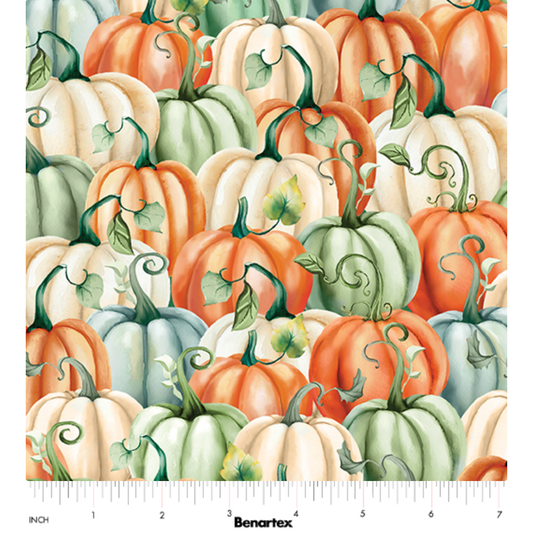 Give Thanks ~ Plentiful Pumpkins 14938-99 Multi