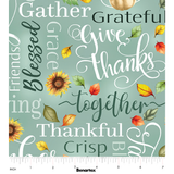 Give Thanks ~ Thankful Words 14935-43 Sage Green