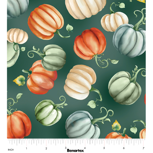 Give Thanks ~ Pumpkin Patch 14943-44 Green