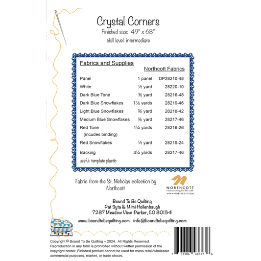 Bound to be Quilting ~ Crystal Corners Quilt Pattern and/or Kit
