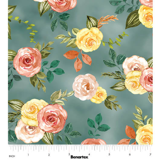 Gone Country ~ Floral 14805-84 Teal
