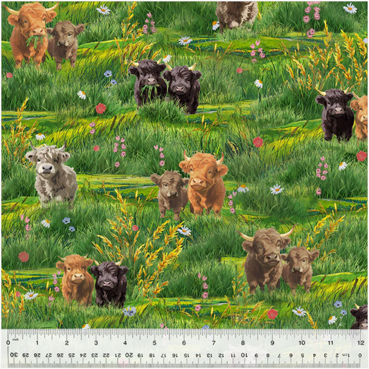 Highland Hooves ~ Highland Calves 54459-1 Highland Green