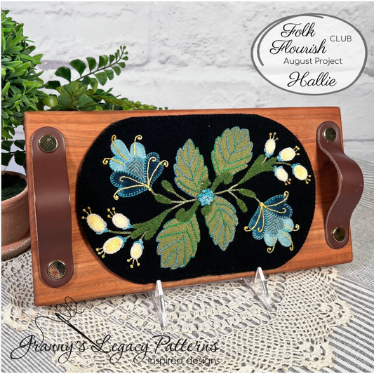 Granny's Legacy Folk Flourish Club | Hallie Wool Applique Kit - August