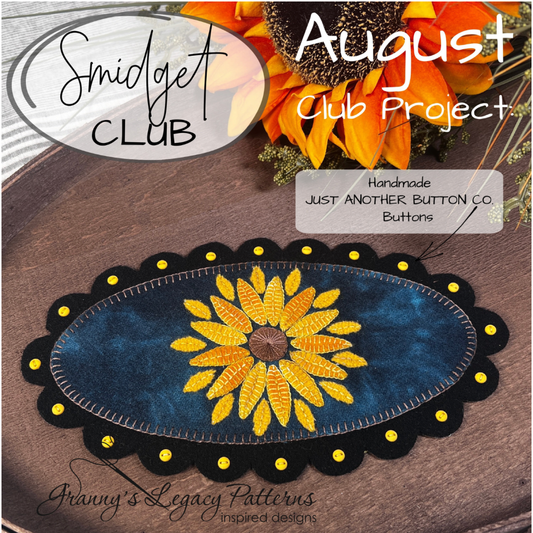 Granny's Legacy Smidget Club | Sunflower Explosion Wool Applique Kit - August