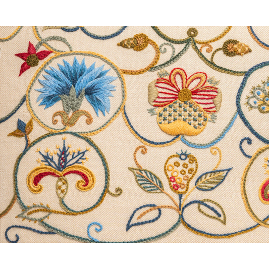 The Crewel Work Company | Elizabethan Scrolls Crewel Embroidery Kit