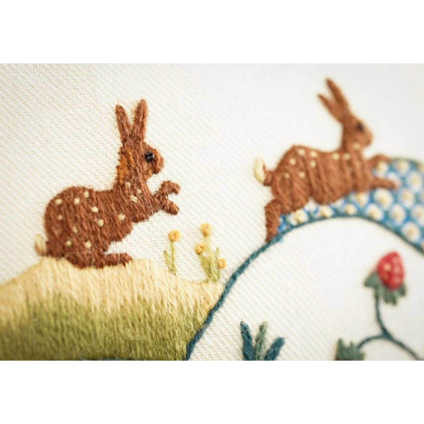 The Crewel Work Company | Rabbits at Dawn Crewel Embroidery Kit