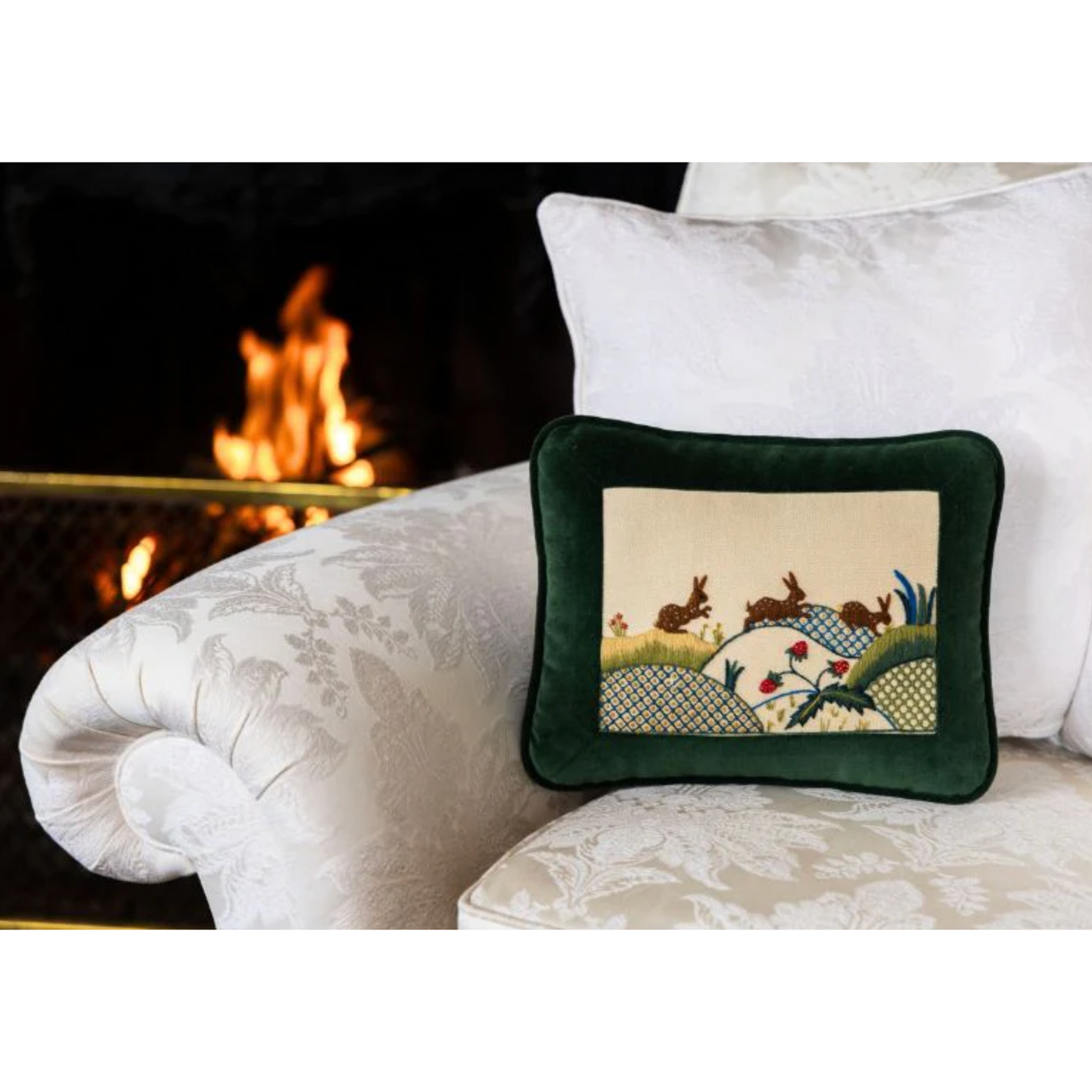 The Crewel Work Company | Rabbits at Dawn Crewel Embroidery Kit