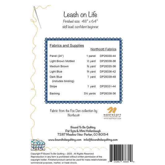 Bound to be Quilting ~ Leash on Life Quilt Kit