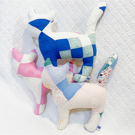 Dellwood Designs | Vintage Quilt Stuffed Cat