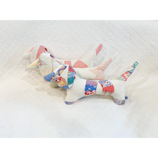 Dellwood Designs | Vintage Quilt Stuffed Dog