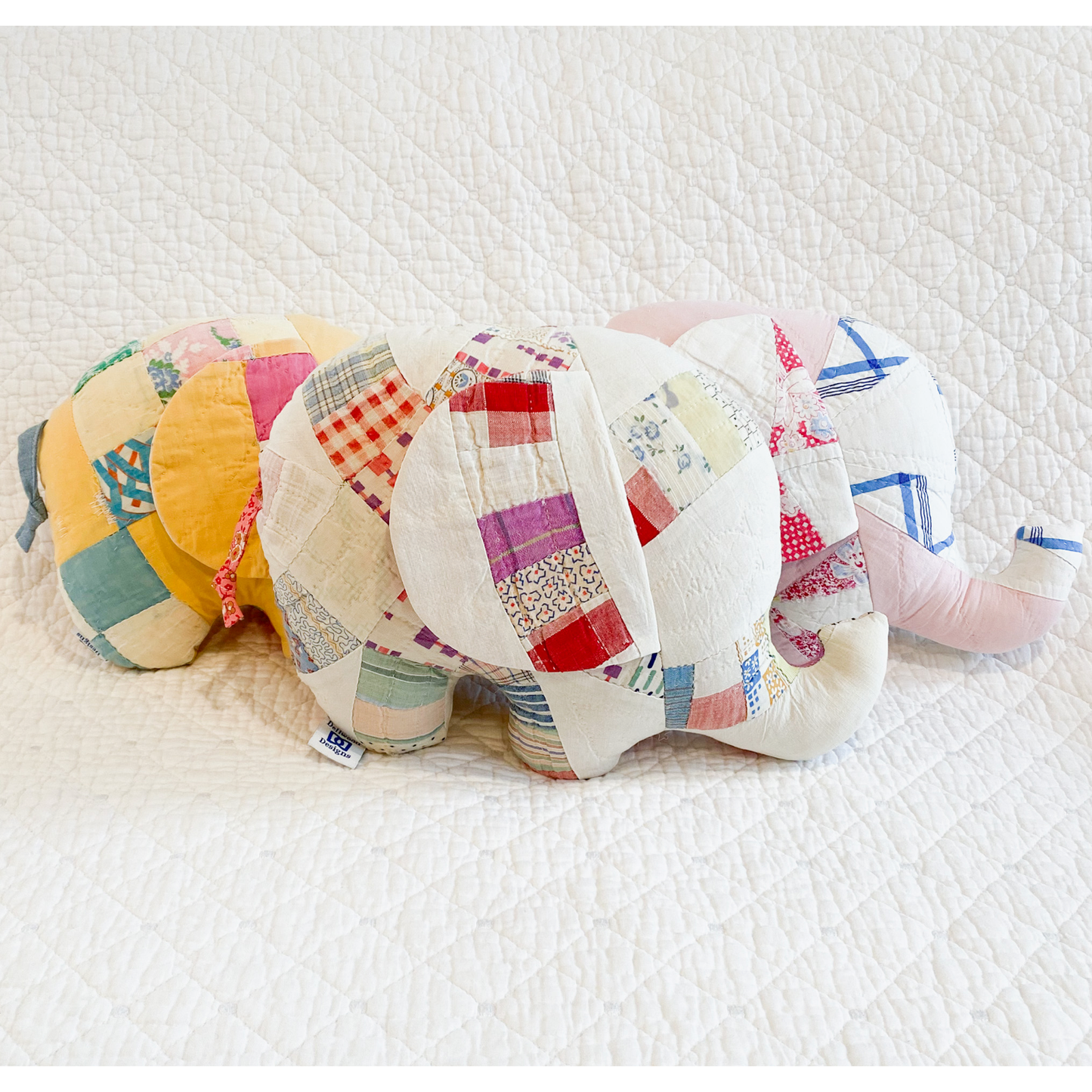 Dellwood Designs | Vintage Quilt Stuffed Elephant