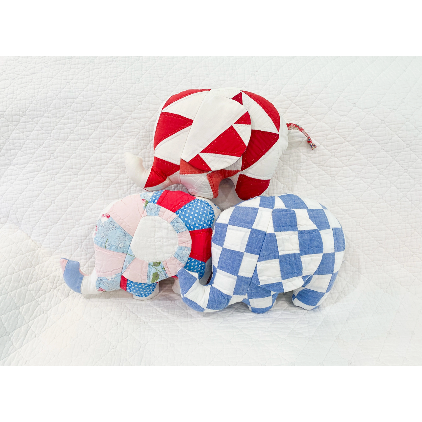 Dellwood Designs | Vintage Quilt Stuffed Elephant