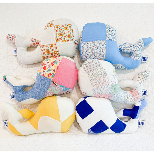 Dellwood Designs | Vintage Quilt Stuffed Whale
