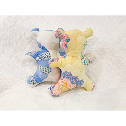 Dellwood Designs | Vintage Quilt Stuffed Teddy Bear