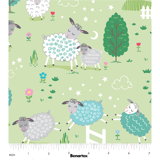 Sweet Little Lamb ~ Little Lamb Scenic 14964-44 Green