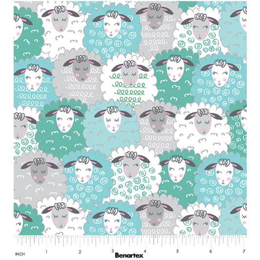 Sweet Little Lamb ~ Cozy Lamb 14968-84 Aqua