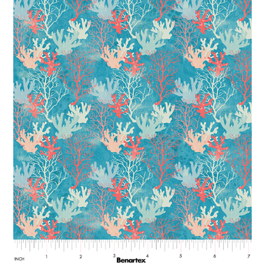 Under the Sea ~ Coral Reef 16535-82 Turquoise