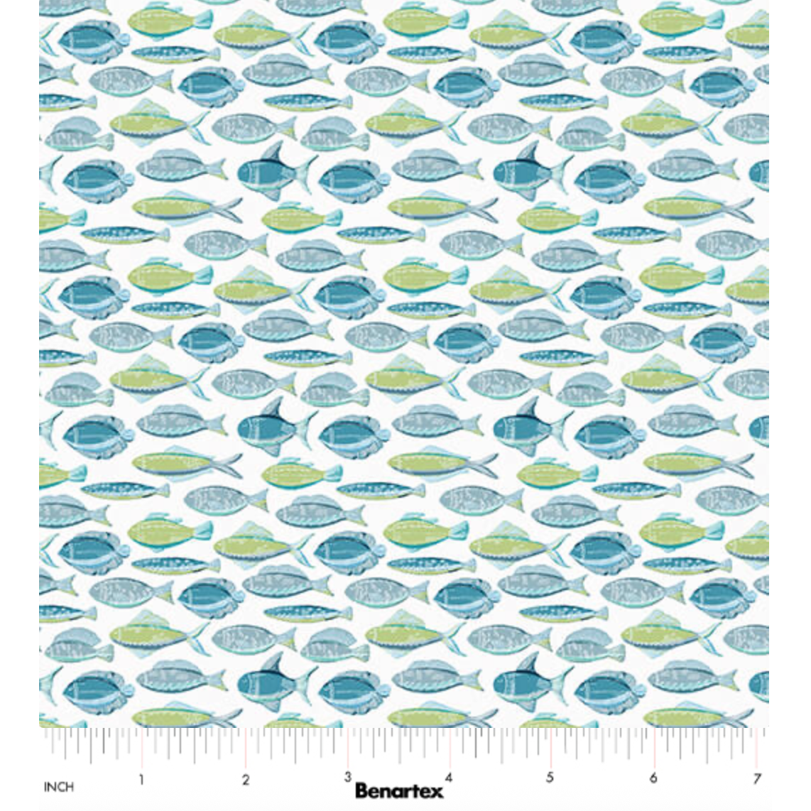 Under the Sea ~ 45" remnant ~ Fish Swim 16536-09 White