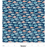 Under the Sea ~ Fish Swim 16536-58 Navy