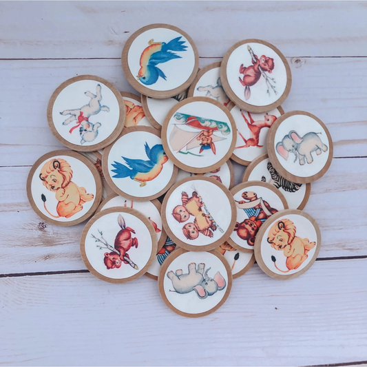 Little Vintage Tale | Retro Vintage Animal Matching Game