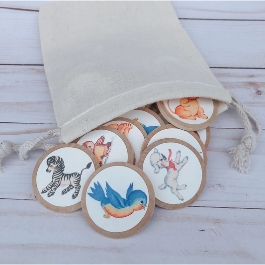 Little Vintage Tale | Retro Vintage Animal Matching Game