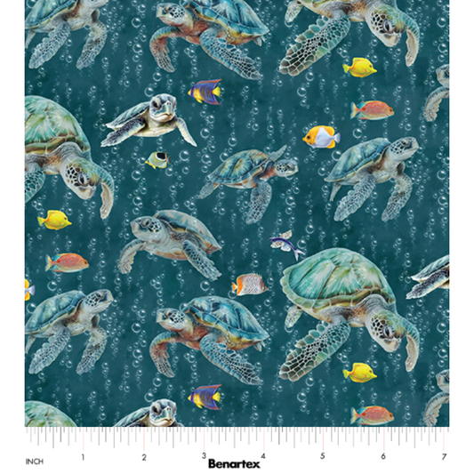 Under the Sea ~ Sea Turtle Swim 16530-85 Lt. Teal/Multi