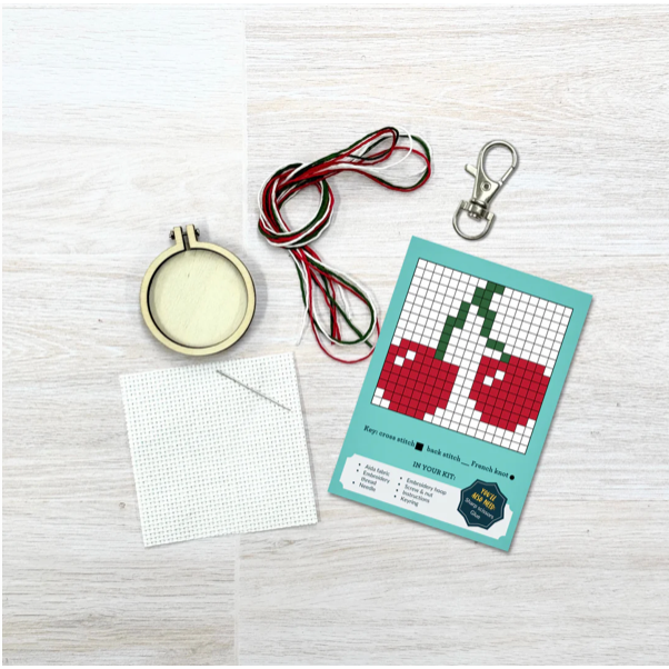 The Crafty Kit Company | 'I Love You Cherry Much!' Mini Matchbox Cross Stitch Kit