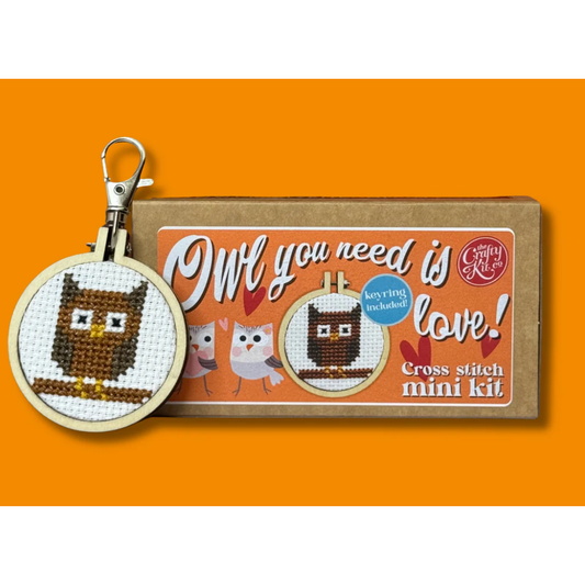 The Craft Kit Company | 'Owl You Need is Love!' Mini Matchbox Cross Stitch Kit