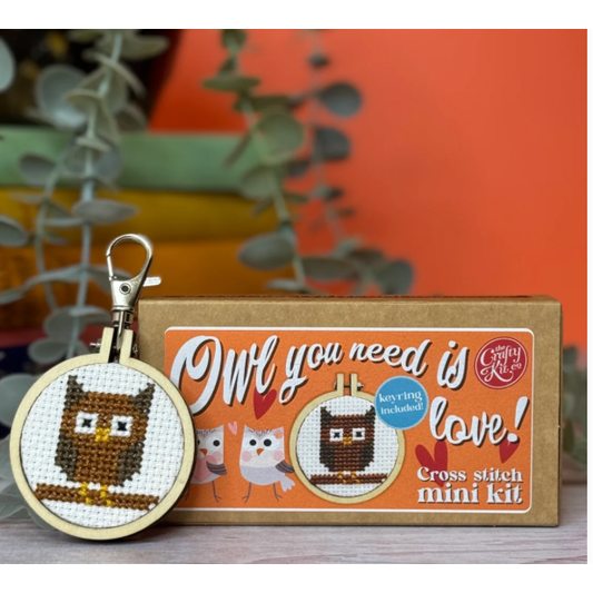 The Craft Kit Company | 'Owl You Need is Love!' Mini Matchbox Cross Stitch Kit