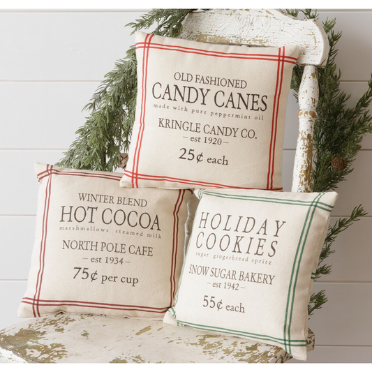 Grain Sack Holiday Pillows