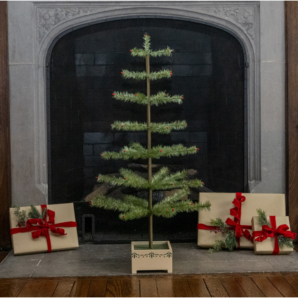 36" Green Feather Tree