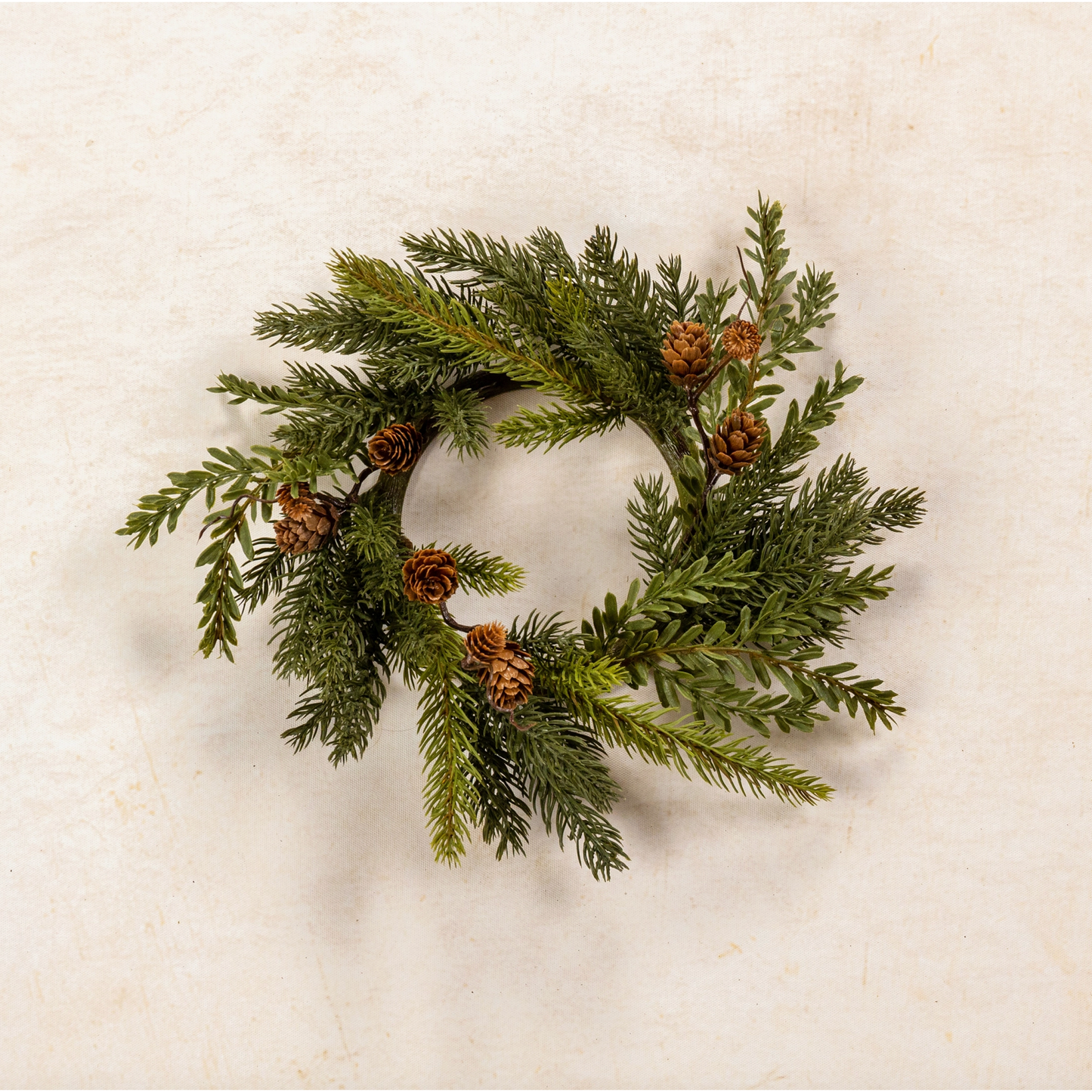 10" White Spruce & Tsuga Hemlock Candle Ring