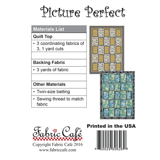 Fabric Cafe ~ Picture Perfect Quilt Pattern