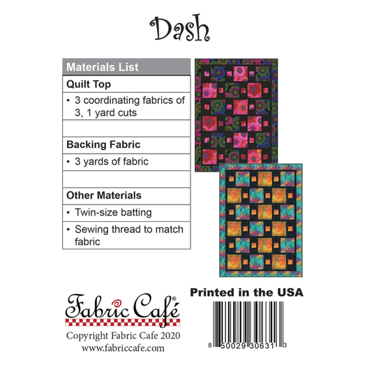 Fabric Cafe ~ Dash Quilt Pattern