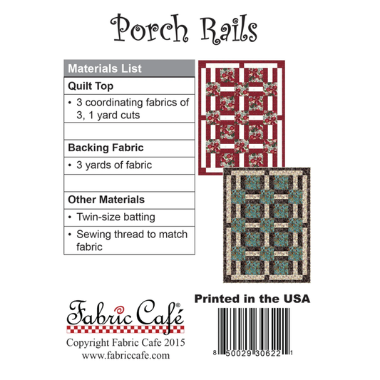 Fabric Cafe ~ Porch Rails Quilt Pattern