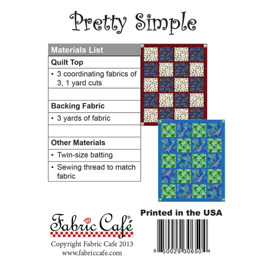 Fabric Cafe ~ Pretty Simple Quilt Pattern